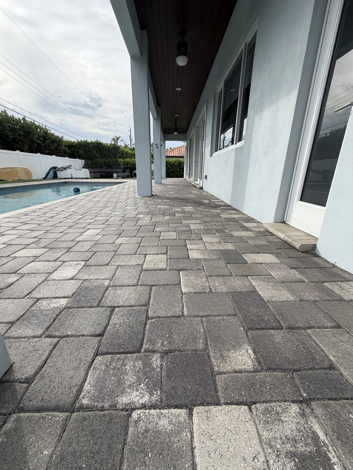 Covered lanai paver walkway